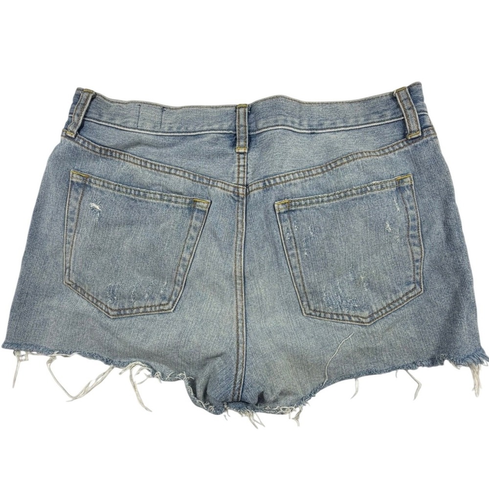 Free People We The Free Shorts Women 30 Blue Distressed Denim Cutoff Light Wash - Picture 3 of 5